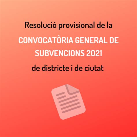 Resolución provisional de la convocatoria general de subvenciones