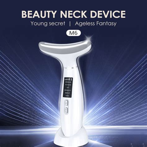 Ems Hot Cold Neck Face Lifting Device Colors Led Anti Wrinkles Tighten Firm Skin Massager