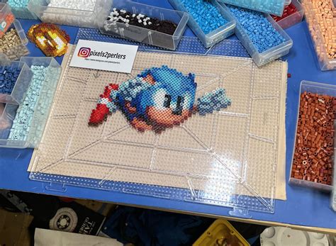 Sonic Perler Sonic Mania Sonic Perler Spinning Sprite Rbeadsprites