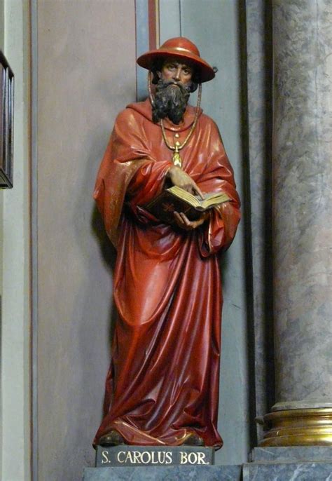 Wooden statue of St.Charles Borromeo - Ferdinand Stuflesser 1875