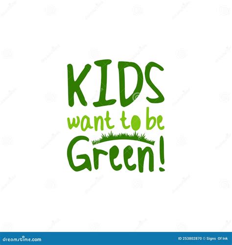 Go Green Slogan and Quote for Kids Clipart Stock Vector - Illustration ...