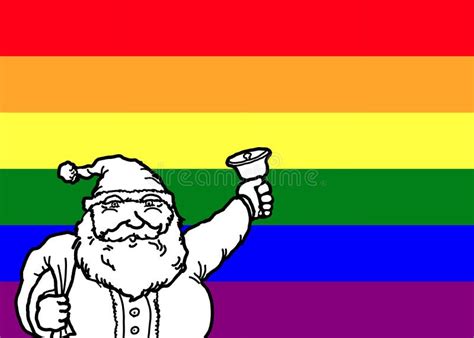 Santa Claus Merry Christmas Gay Pride Rainbow Stock Illustration