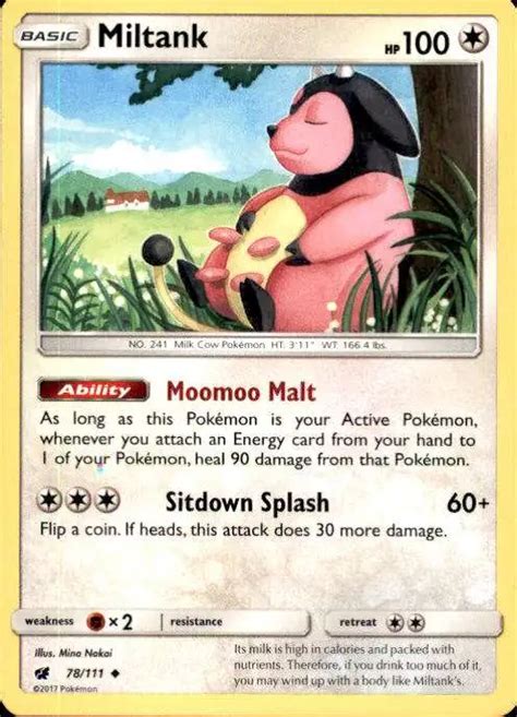 Pokemon Sun Moon Crimson Invasion Single Card Uncommon Miltank 78 ToyWiz