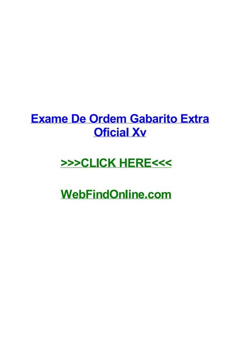 Exame De Ordem Gabarito Extra Oficial Xv By Shawnwceee Issuu