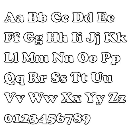 Cut Out Letters And Numbers Bubble Font For Quilling