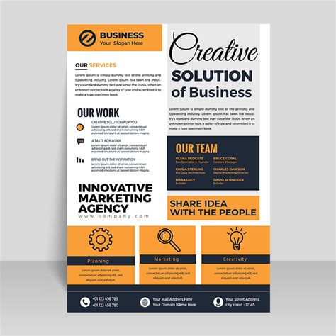 Yellow vector flyer template for free - freepng