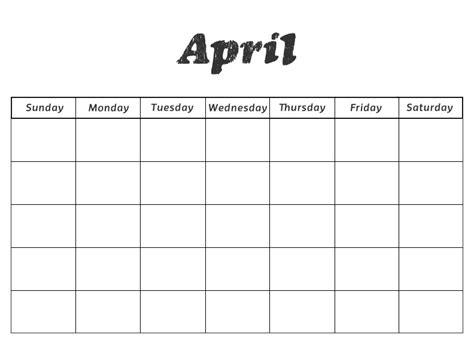 Free Printable April Calendar Numbers Audrey Edmunds