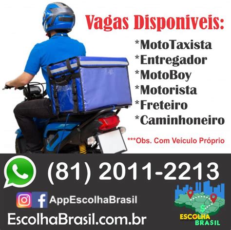 Vagas De Entregador Com Moto - Vagas para Motoboy, moto taxista, motorista e Entregador. | New App