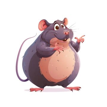 Flat Color Style Cartoon Fat Rat, Fat, Rat, Animals PNG Transparent ...