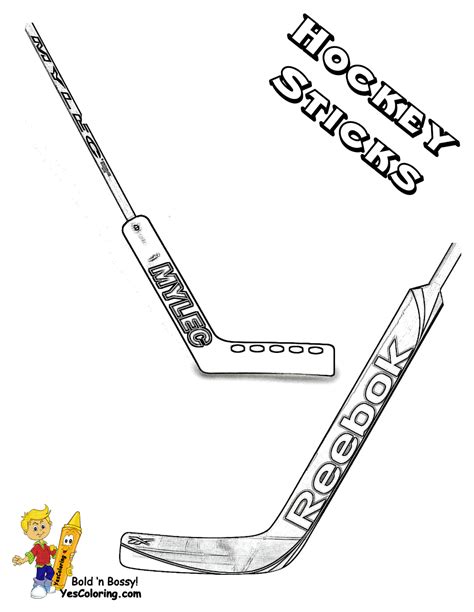 Hockey Stick Coloring Pages Clip Art Library