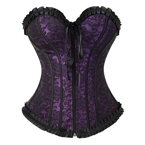 Satin Embroidered Overbust Corsets Don Shopping Store