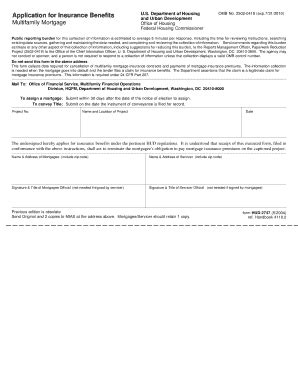Fillable Online Hud Application For Insurance Benefits Hud Hud Fax