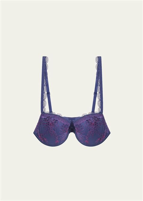 Simone Perele Singuliere Embroidered Lace Trim Push Up Bra Bergdorf