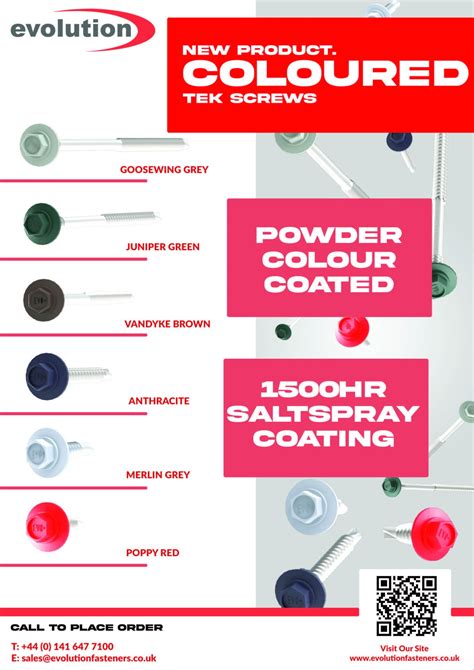Coloured Tek Screws Evolution Fastenerstek Screws Drywall Screws