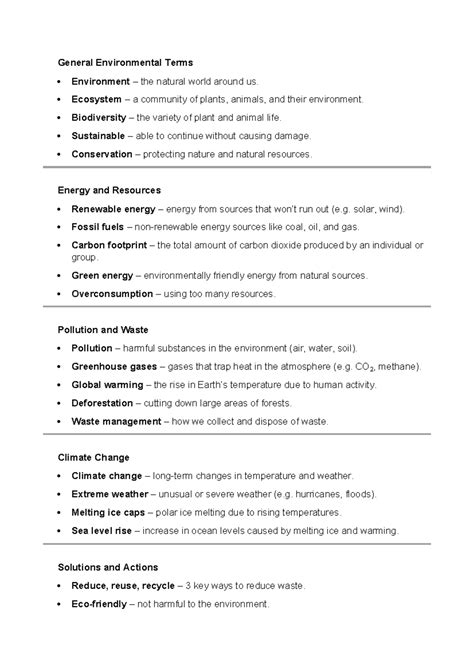 🌍 Key Environmental Terms and Concepts for Understanding Nature - Studocu