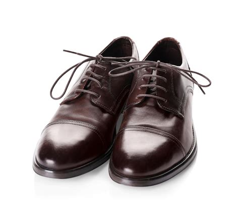 Premium Photo Elegant Leather Mens Shoes On White Background