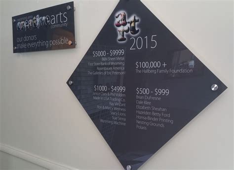 Sponsor Wall Plaques At The Hallberg Center For The Arts