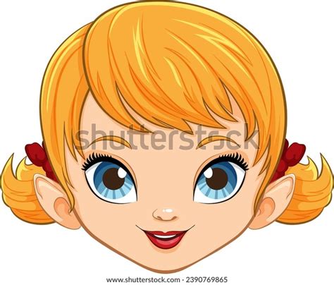 Adorable Vector Illustration Girl Blonde Hair Stock Vector Royalty