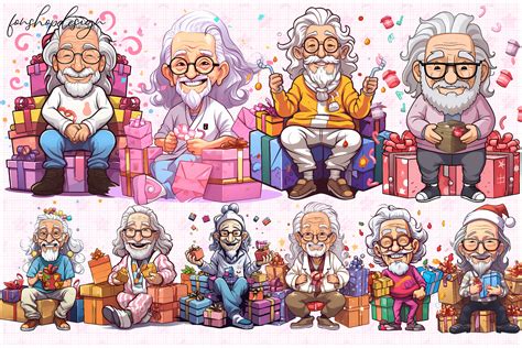 Cute Happy Birthday Grandpa Clipart Graphic by FonShopDesign · Creative ...