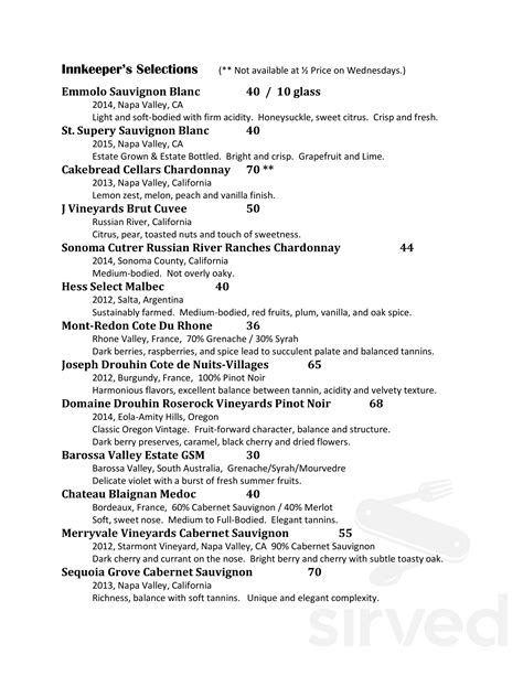 Beaumont Inn Menu In Harrodsburg Kentucky Usa