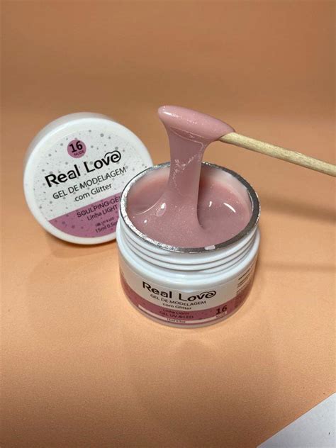 Real Love Gel Glitter Cor Nude Beleza Unika