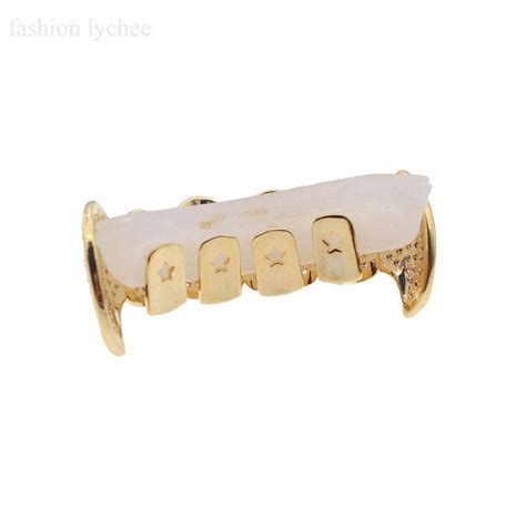 [upper] Luxury Gold Vampire Fangs Grillz Rhino Grillz