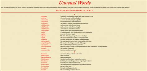 Unusual Words - MyConfinedSpace