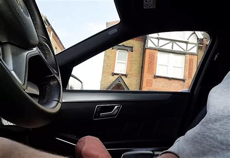 Very Stiff Cock Wanking Cumming In The Car Whilst Driving Gay Masturbation Masturbation Porn