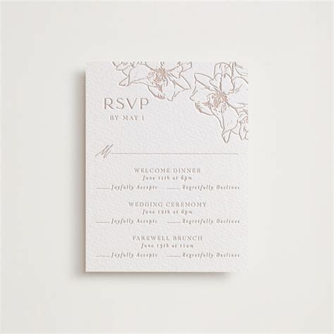 Autumn Magnolia Letterpress Multi Event Rsvp Cards By Nicoletta Savod