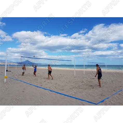 Linhas Campo Voley e Ténis Praia PVC Azul 2x16m 2x8m Largura 5cm