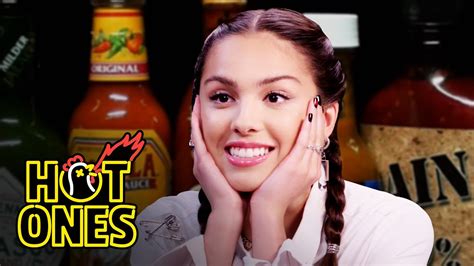 Olivia Rodrigo Burns Her Lips While Eating Spicy Wings Hot Ones YouTube