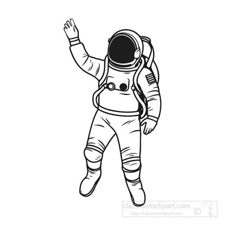 Science Outline Clipart-astronaut in space suit black outline printable ...