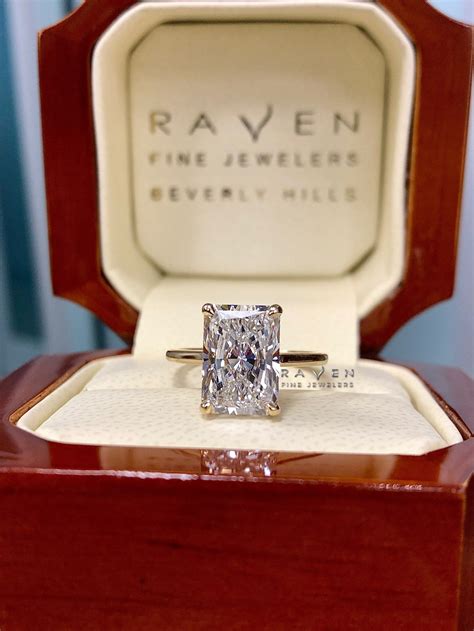 4 Carat Radiant Cut Lab Grown Diamond Hidden Halo Solitaire