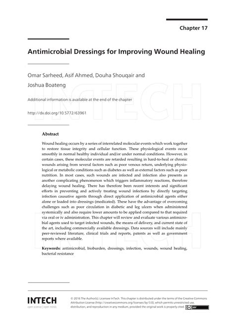 (PDF) Antimicrobial Dressings for Improving Wound Healing