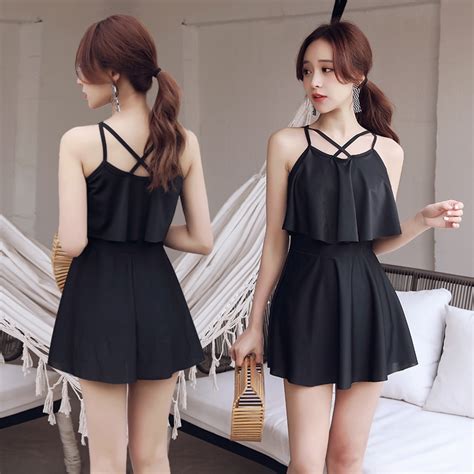 Ready Stock Swimming Suit Women Bikini Set Sexy Skirt Swimsuit For Lady One Piece Suspender