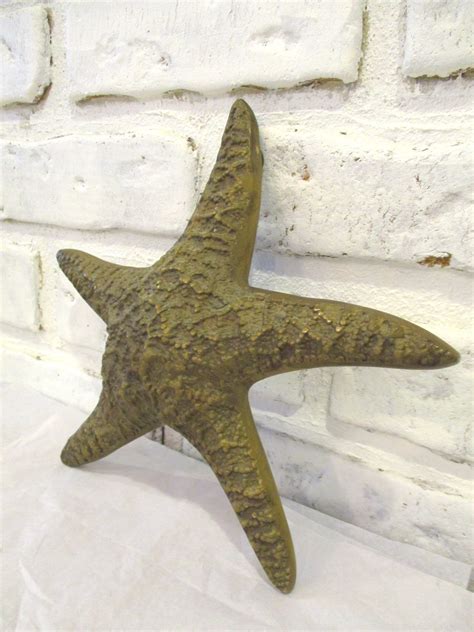 Vintage Brass Starfish Sculpture Metal Wall Art Hanging Beach Etsy