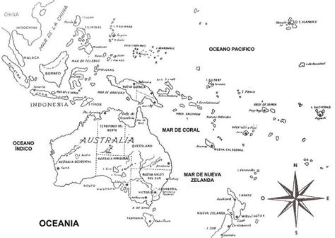 Mapa Oceania Para Colorir - 9 Mapas da Oceania para Colorir e Imprimir - Online Cursos Gratuitos ...