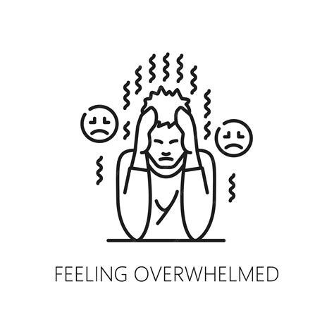 Premium Vector | Feeling overwhelmed psychological problem icon