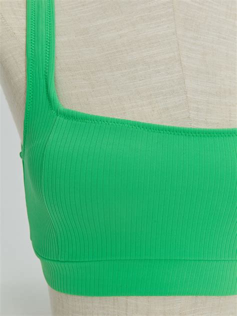 XSIDE Yeşil Kare Yaka Düz Askılı Kadın Bikini Üst S3FI04Z8 FNZ LCW