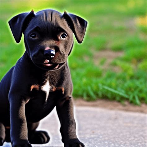 Black Pitbull Puppy Angel · Creative Fabrica