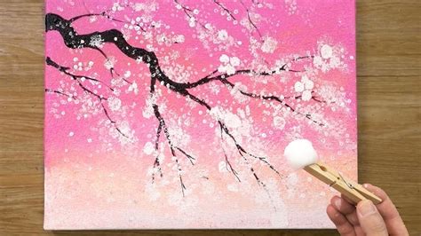 How To Paint Cherry Blossoms Acrylic View Painting