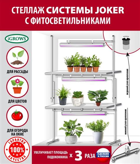 Фитосветильник для растений три штуки по 10 вт, стеллаж для рассады на ...