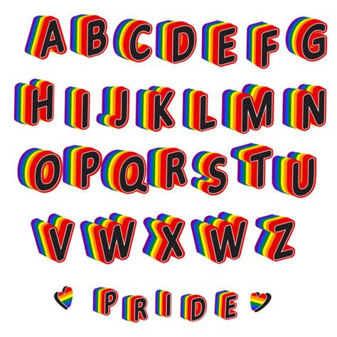 Pride Rainbow Alphabet Illustrations Royalty Free Vector Graphics