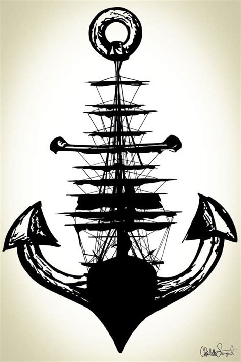 Sailing Ship W Anchor Trippy Nautical Ship And By Clarafornia