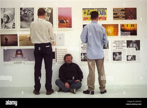 Homeless Man As Art Exhibit Stock Photo Alamy