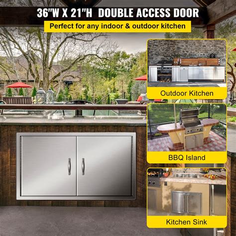 Buy Mophorn BBQ Access Door 36W X 21H Inch Double BBQ Door Stainless