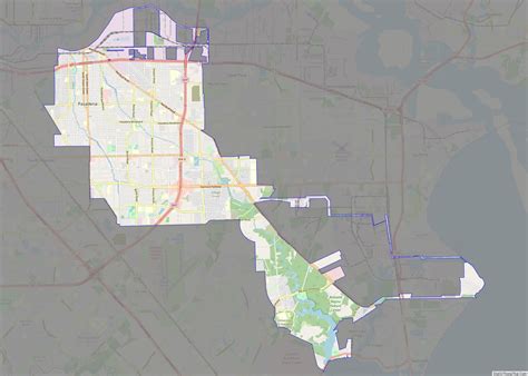 Map of Pasadena city, Texas