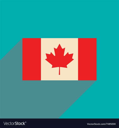 Flat icon with long shadow flag of canada Vector Image