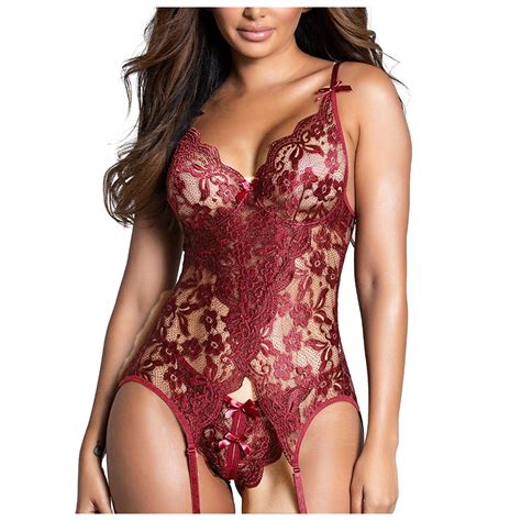 Adviicd Wedding Lingerie For Bride Women One Piece Lingerie Deep V Teddy Lace Bodysuit S