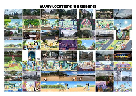 A collection of real life Bluey locations I visited while on a trip to